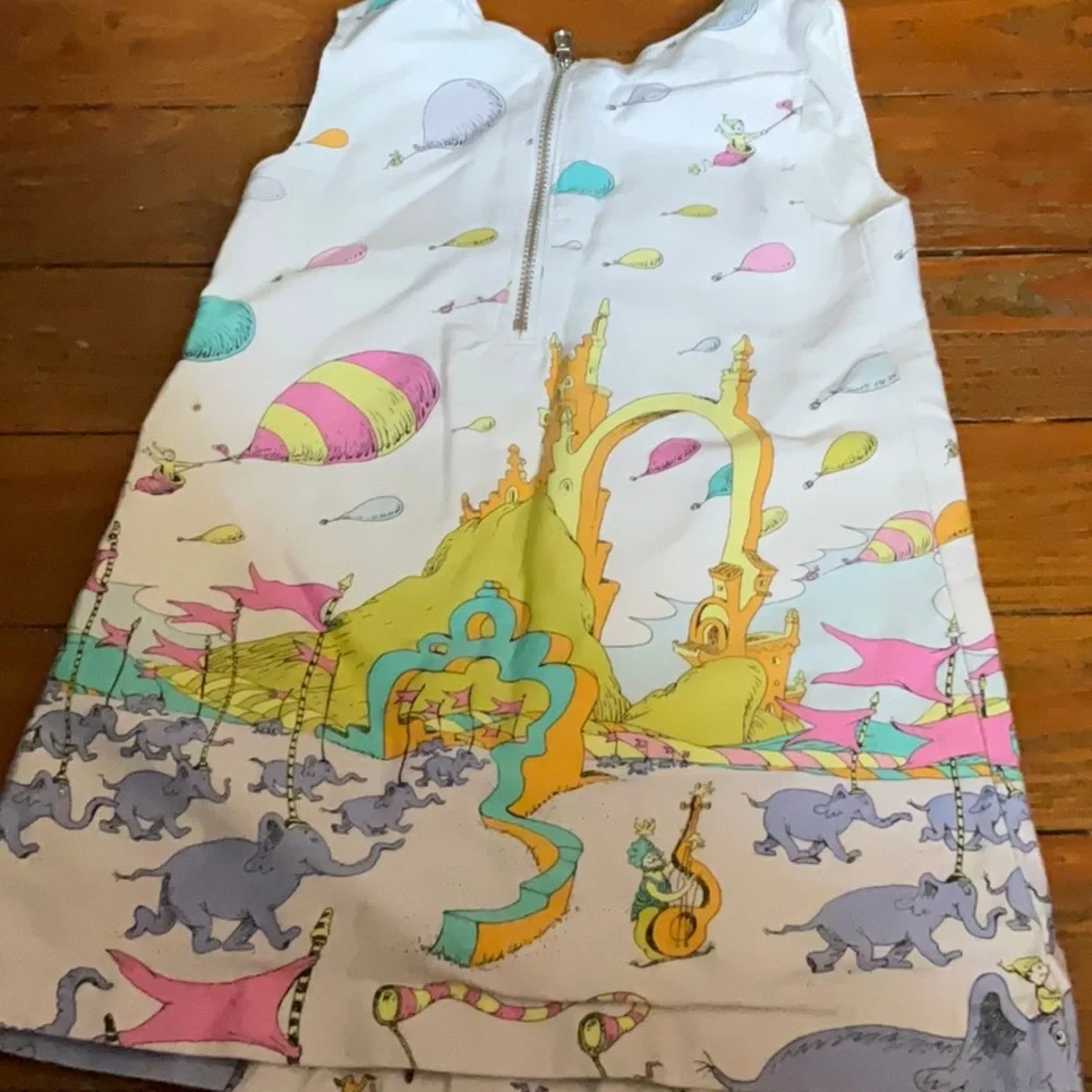Dr. Seuss Sleeveless Cotton Print Dress Sz. 18 Months